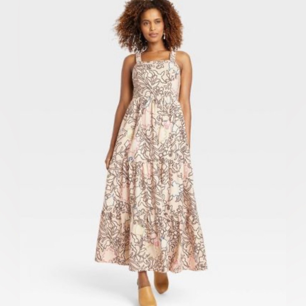 D137 Knox Rose Size Small NWT Beige Sleeveless A-Line Tsnk Dress